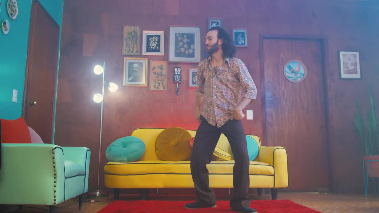 Stock Video Old Fashioned Man Dancing In The Living Room Live Wallpaper - Free Download