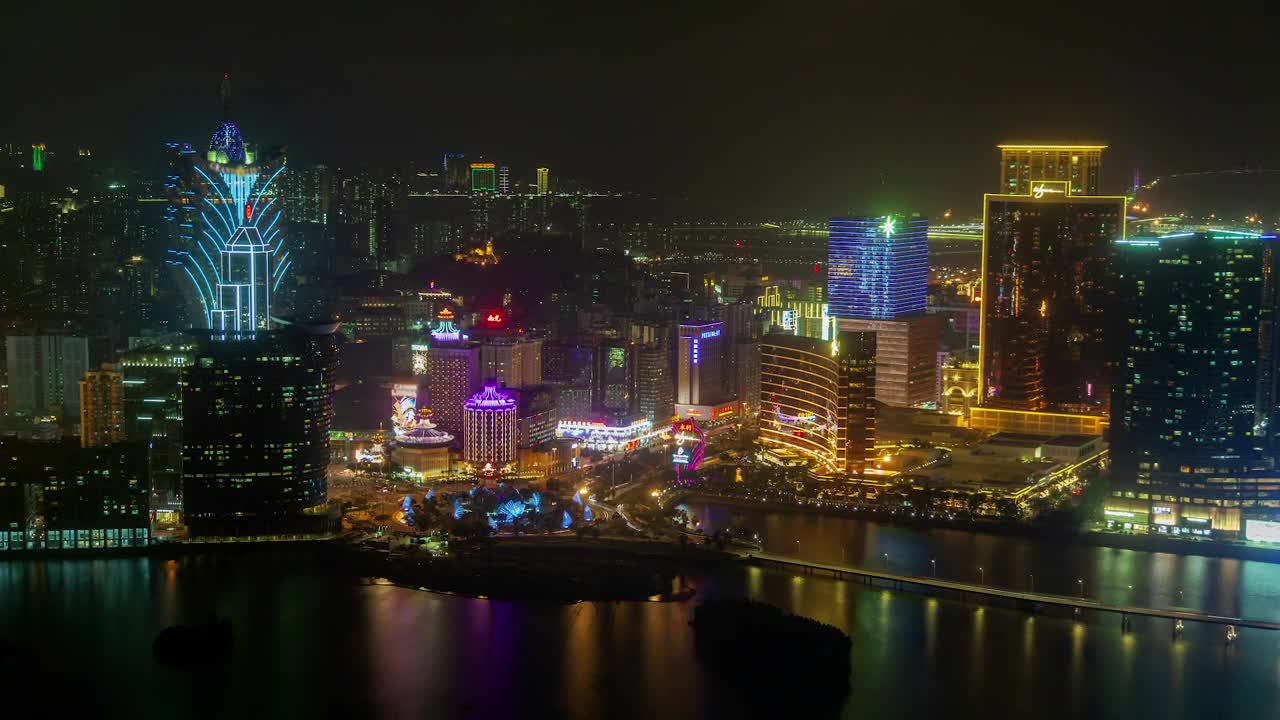 Stock Video Macau Cityscape At Night Animated Wallpaper - Free Download