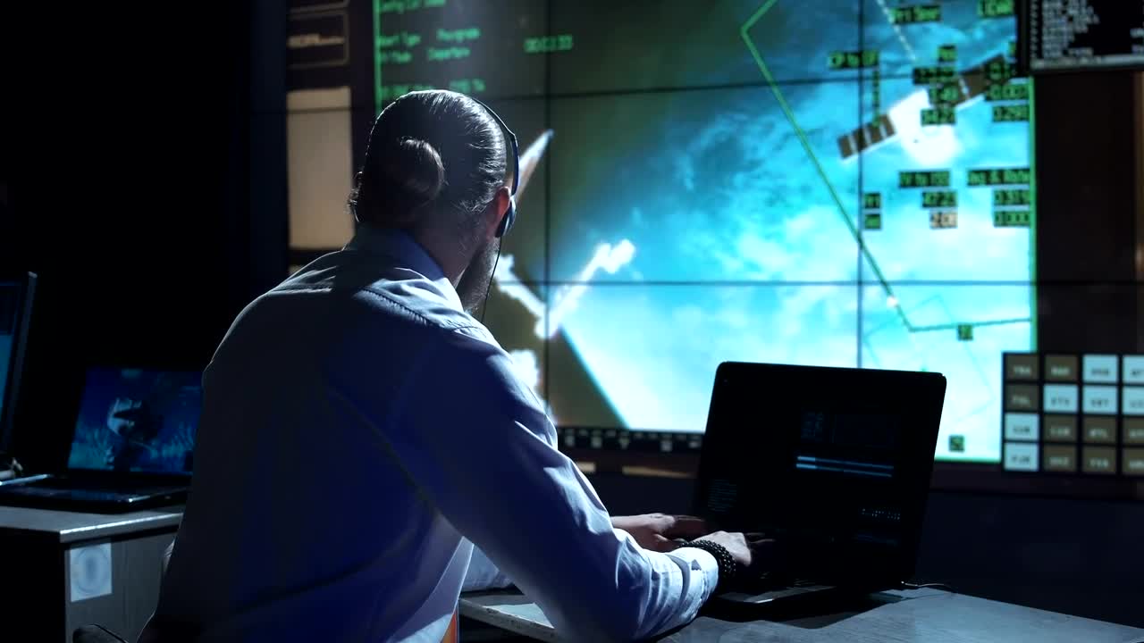 Stock Video Man Working On Space Cente Animated Wallpaper - Free Download