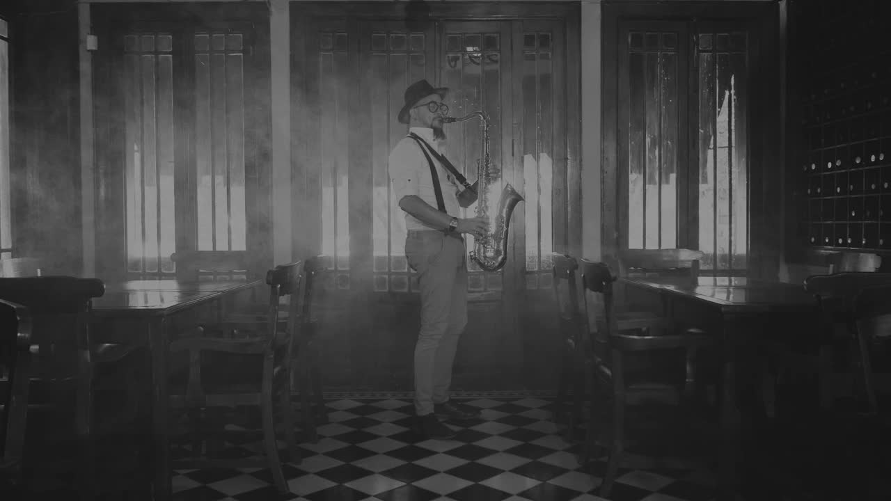 Free Stock Video Saxophonist Playing Jazz In An Empty Restaurant Live Wallpaper - Free Download