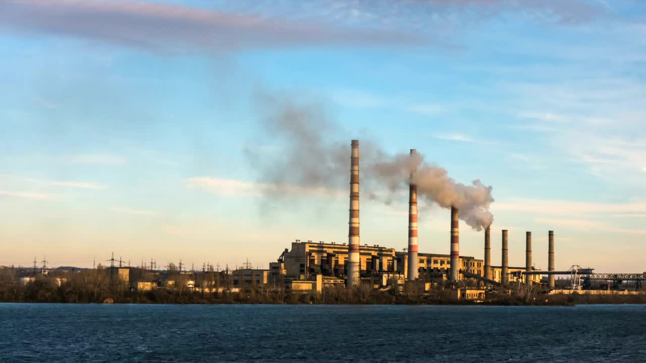 Free Video Stock Smoke Coming Out Of A Power Plant Near The River Live Wallpaper - Free Download
