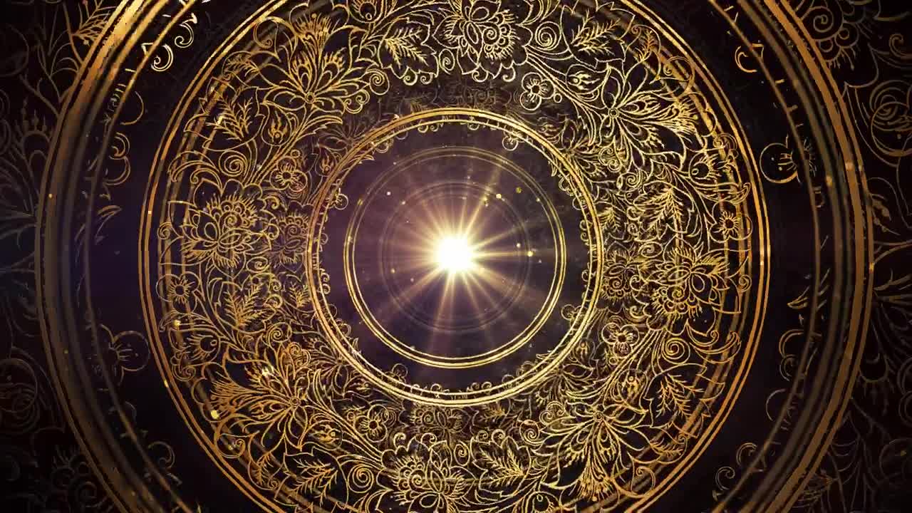 Stock Video Crossing Ornate Gold D Hoops Into A Light Live Wallpaper For PC - Free Download