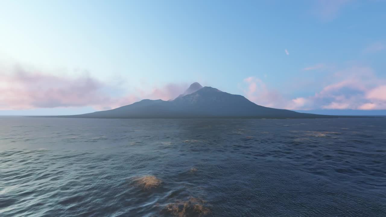 Stock Video Island In The Distance In The Middle Of The Sea Animated Wallpaper - Free Download
