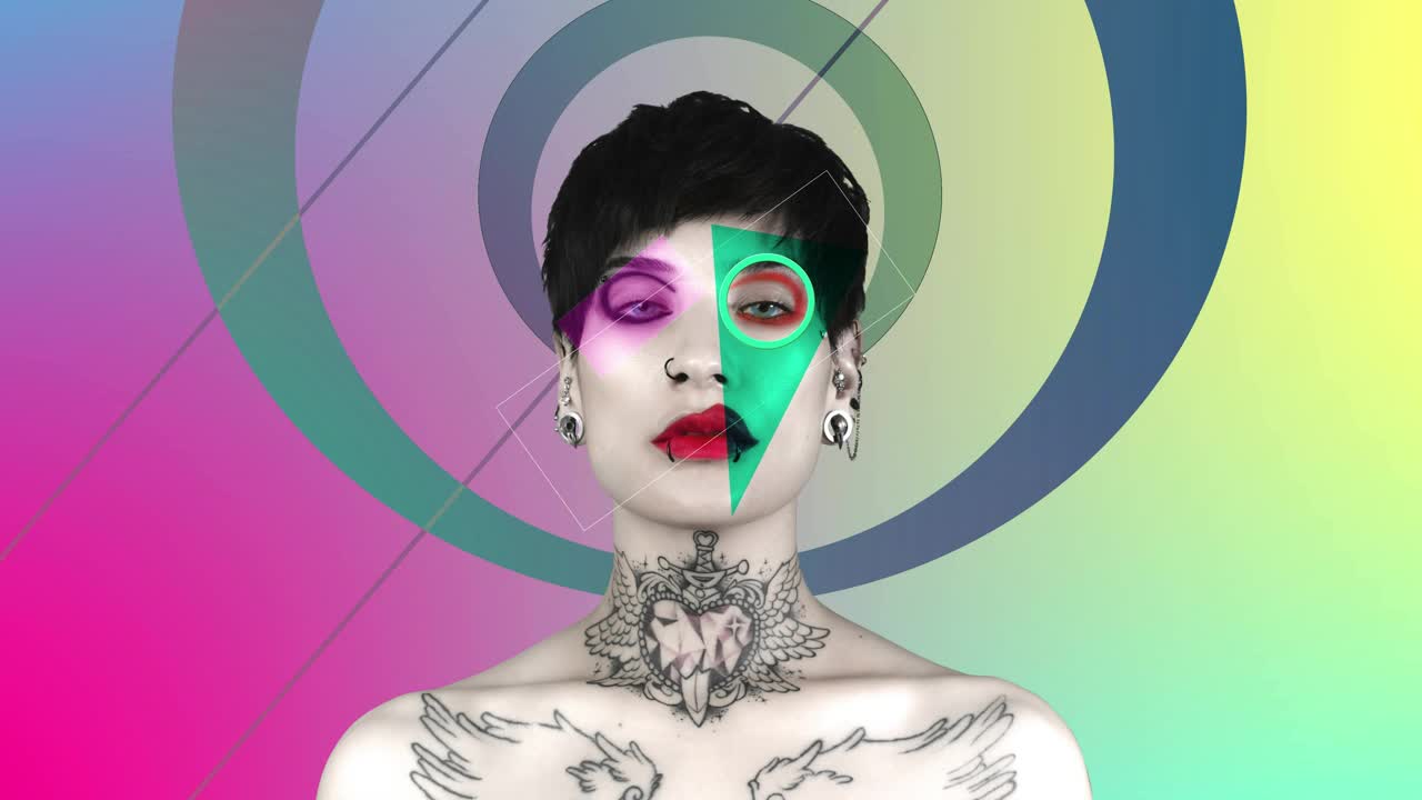 Stock Video Colorful And Abstract Image Of A Woman From The Front Live Wallpaper For PC - Free Download