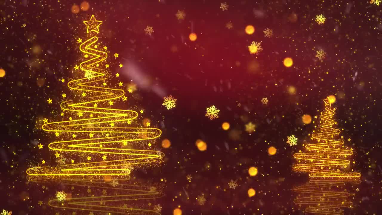 Video Stock Christmas Trees Snowflakes And Red Background Live Wallpaper For PC - Free Download