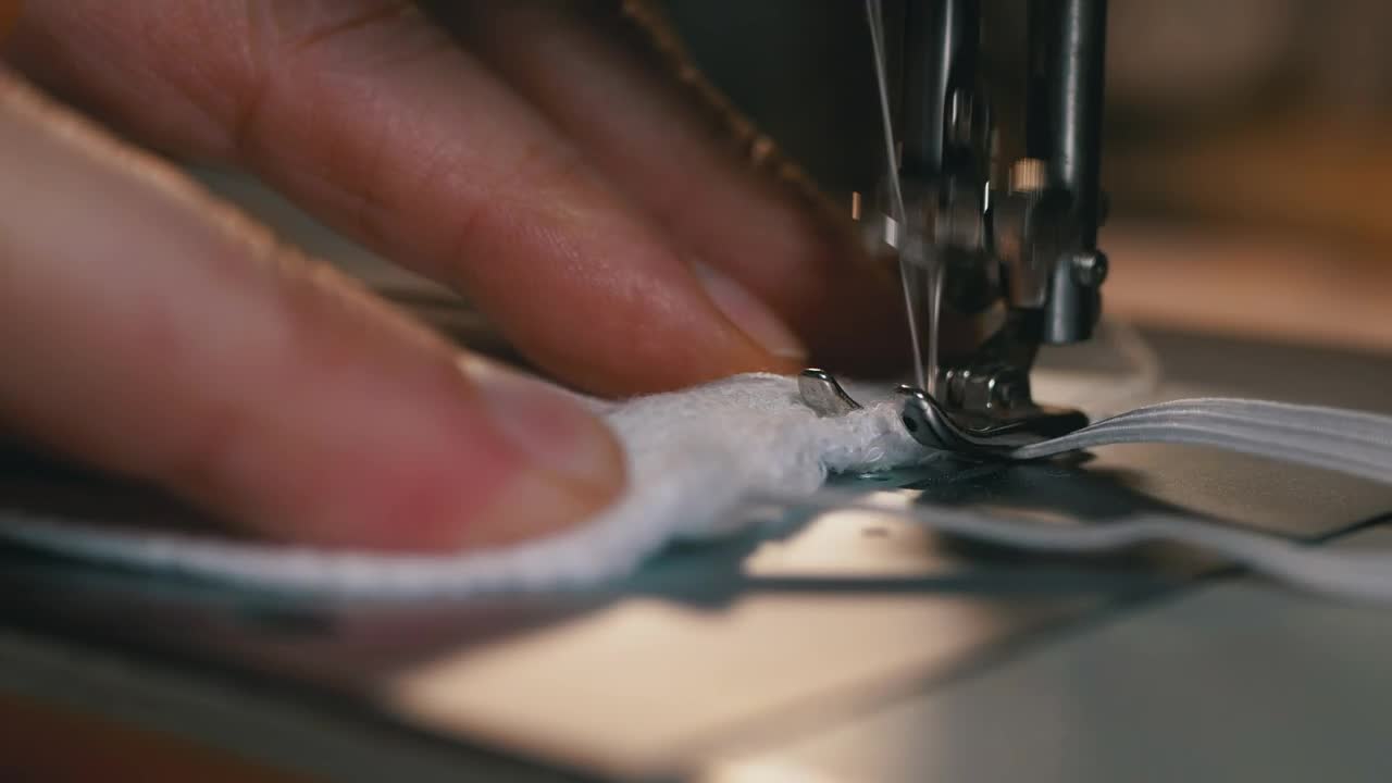 Video Stock Close Up Of A Person Sewing A Face Mask Live Wallpaper For PC - Free Download