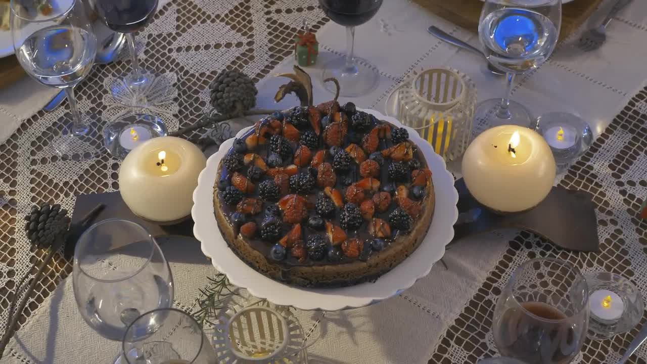 Stock Video Elegant Table Served For Christmas Dinner Live Wallpaper For PC - Free Download