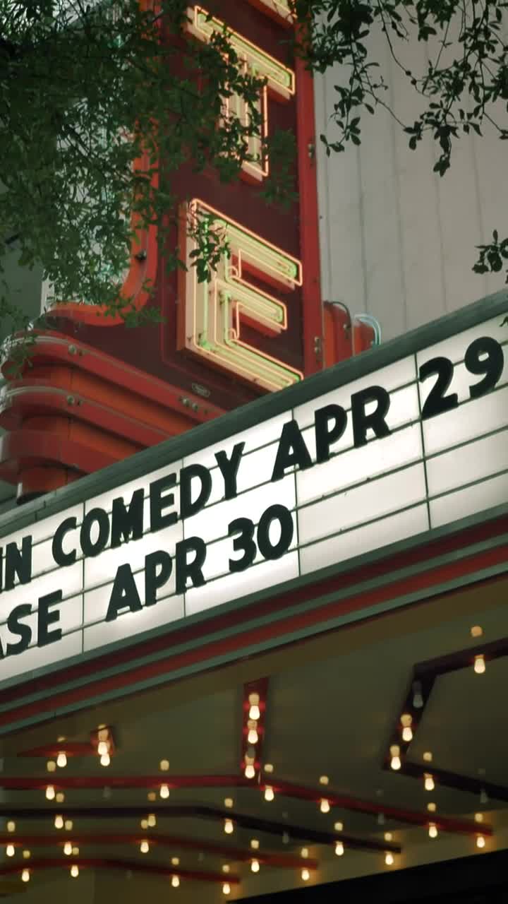 Stock Video Luminous Canopy On The Facade Of A Theater Animated Wallpaper - Free Download