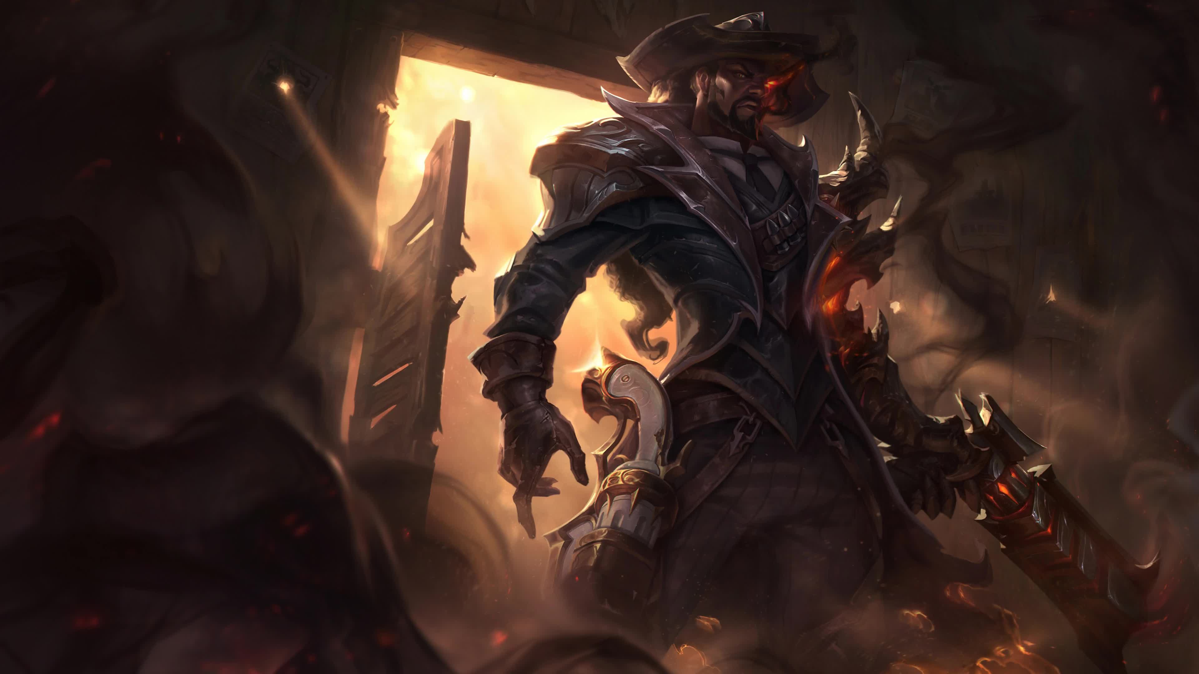 High  Noon  Lucian  Splash  Art  4K  Lol  Live  Wallpaper - Free Download