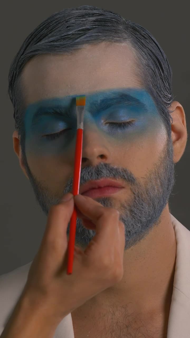 Stock Video Fantasy Makeup To A Bearded Male Model Live Wallpaper For PC - Free Download