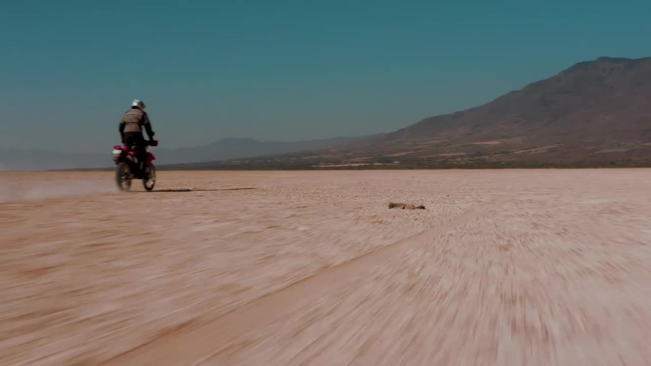 Free Video Stock tacking view of a motorcyclist in the desert Live Wallpaper - Free Download