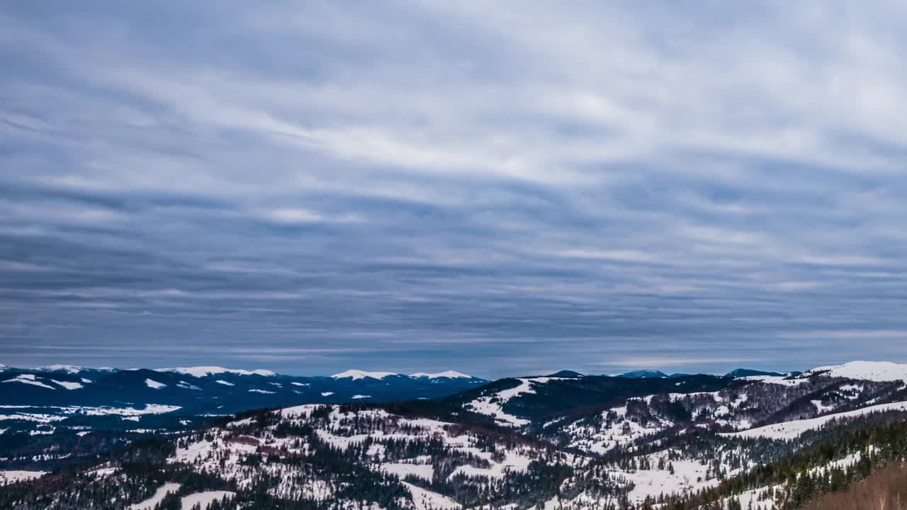 Stock Video Cloudy Sky Over Winter Forested Mountains Live Wallpaper For PC - Free Download