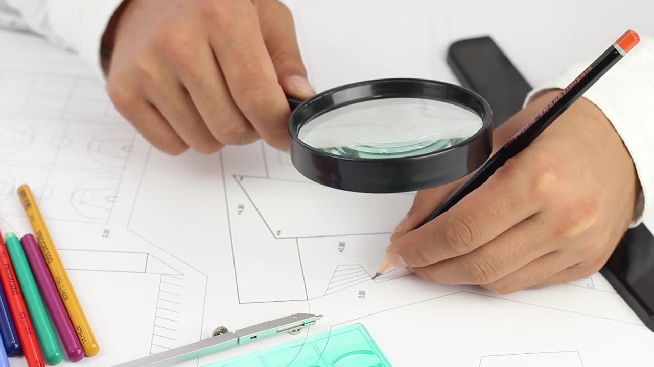 Stock Video Drawing With Pencil On Architectural Blueprint Live Wallpaper For PC - Free Download