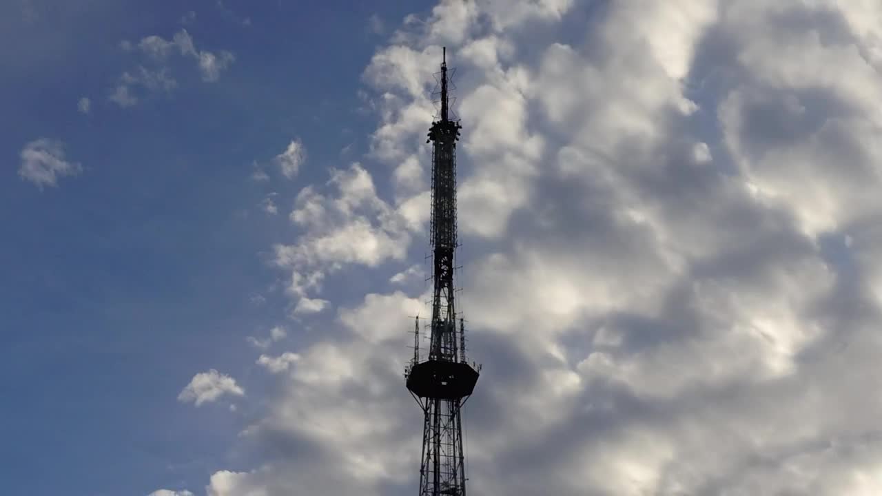 Free Video Stock telecommunication tower with sky in the background Live Wallpaper - Free Download
