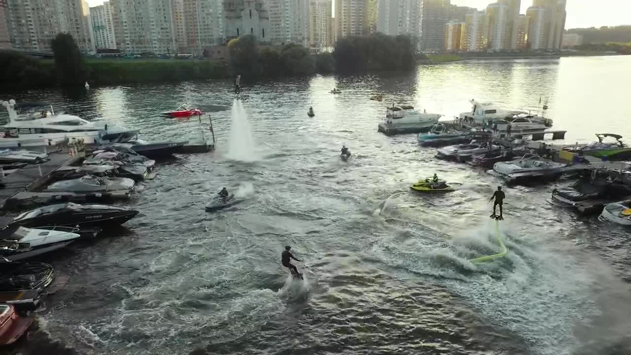 Stock Video Flyboards And Jet Skis In The Harbor Live Wallpaper For PC - Free Download