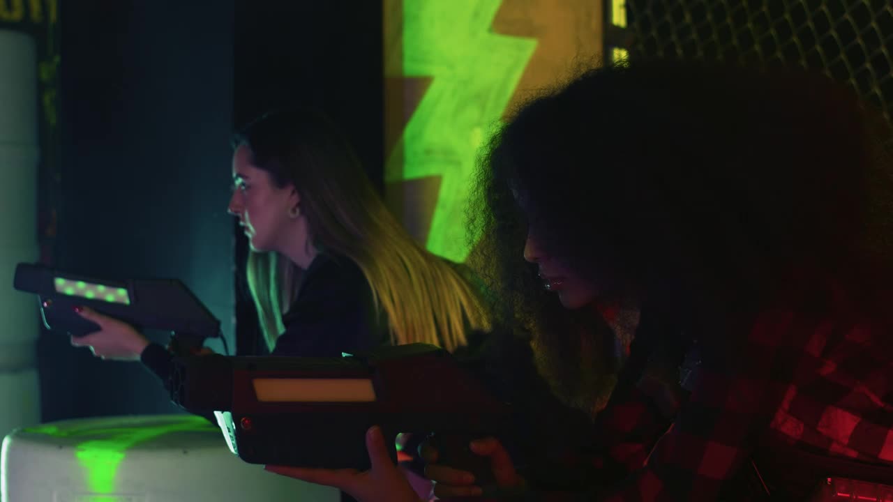 Free Stock Video Two Girls Immersed Playing Laser Tag Live Wallpaper - Free Download