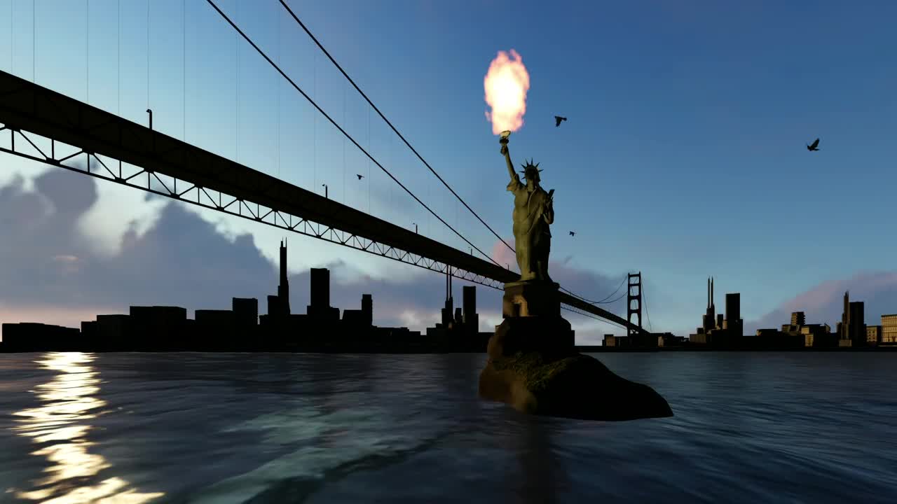 Free Video Stock Statue Of Liberty In D With Fire In Its Torch Live Wallpaper - Free Download