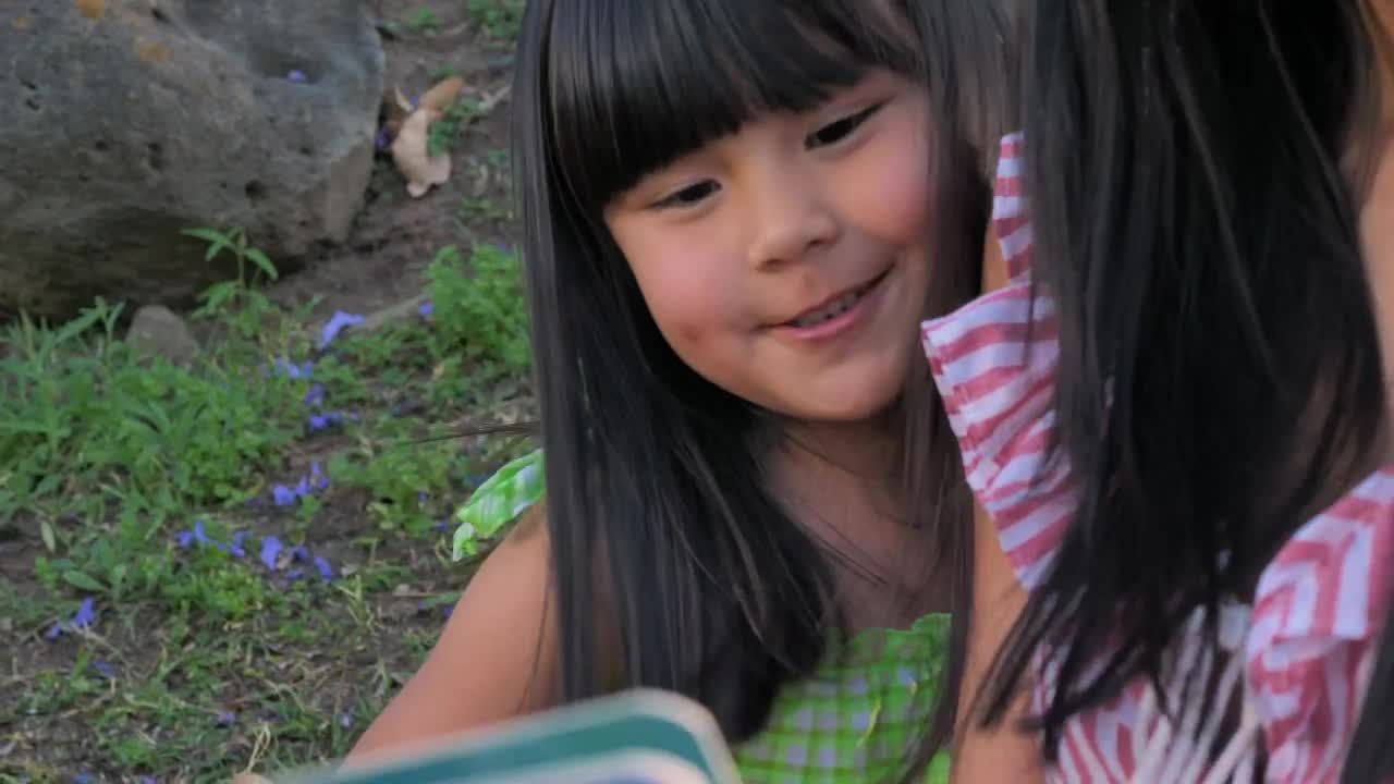 Stock Video Mother Reads A Story To Her Daughter Outdoor Animated Wallpaper - Free Download