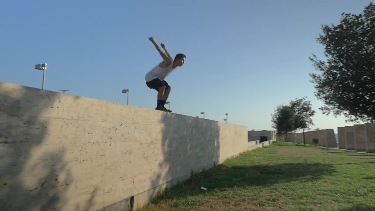 Stock Video Man Jumping From A Wal Animated Wallpaper - Free Download