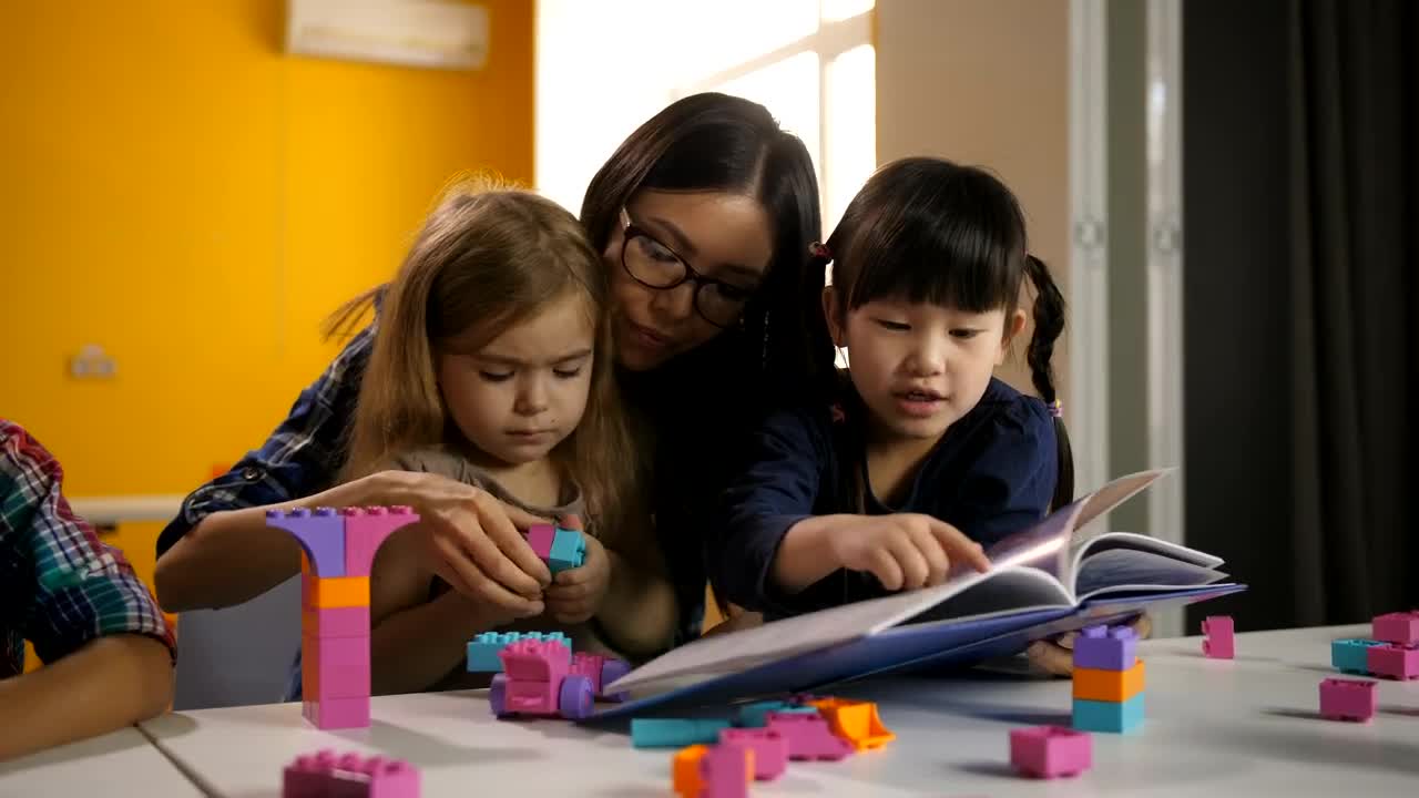 Stock Video Girls Learning Didactically With Their Teacher Live Wallpaper For PC - Free Download