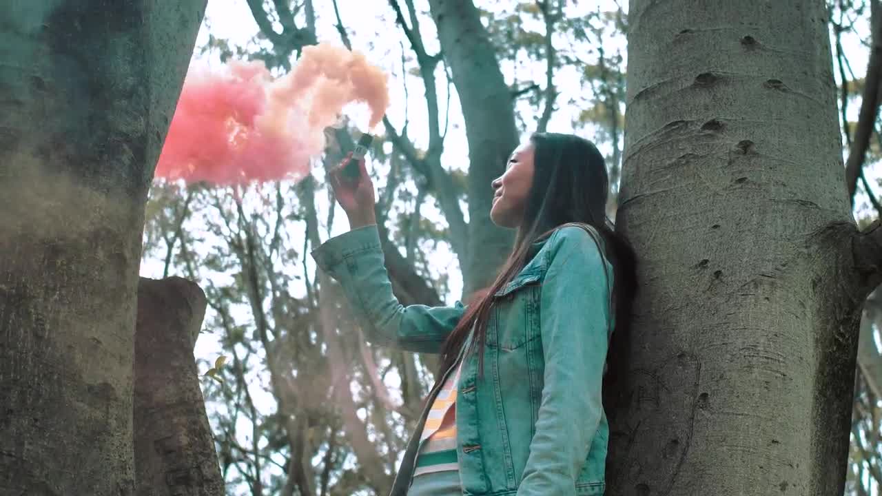 Stock Footage Urban Trendy Woman At A Forest Live Wallpaper - Free Download