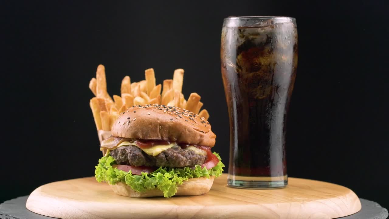 Stock Video Hamburger With French Fries And Soda Live Wallpaper For PC - Free Download