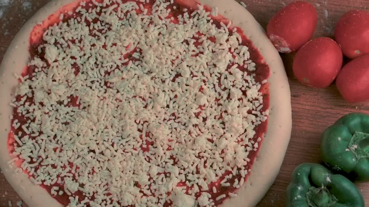 Video Stock Preparing A Pepperoni Pizza Top View Live Wallpaper Free - Free Download