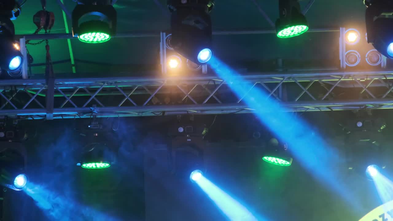 Stock Video Colored Spotlights In A Stage Live Wallpaper For PC - Free Download