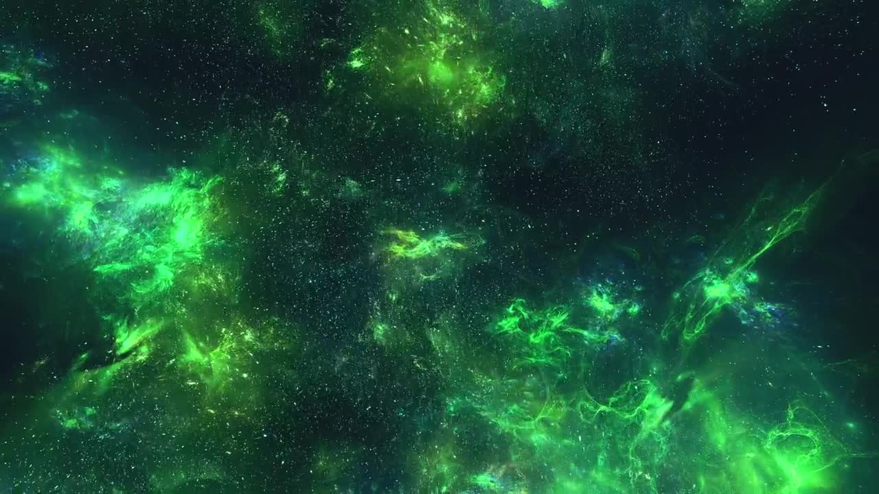 Stock Video Nebulae In Phosphorescent Green Tones In Space Live Wallpaper - Free Download