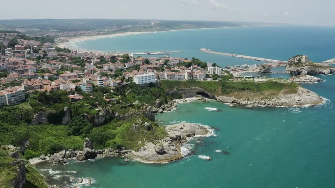 Stock Video Beautiful Coastal Region With Houses Along The Top Live Wallpaper For PC - Free Download