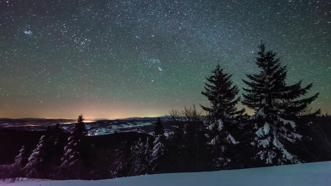 Free Video Stock Starry Sky During Winter Live Wallpaper - Free Download