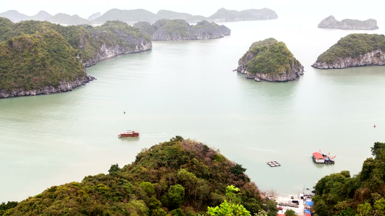 Stock Footage Vietnam Bay Landscape With Boats Live Wallpaper - Free Download