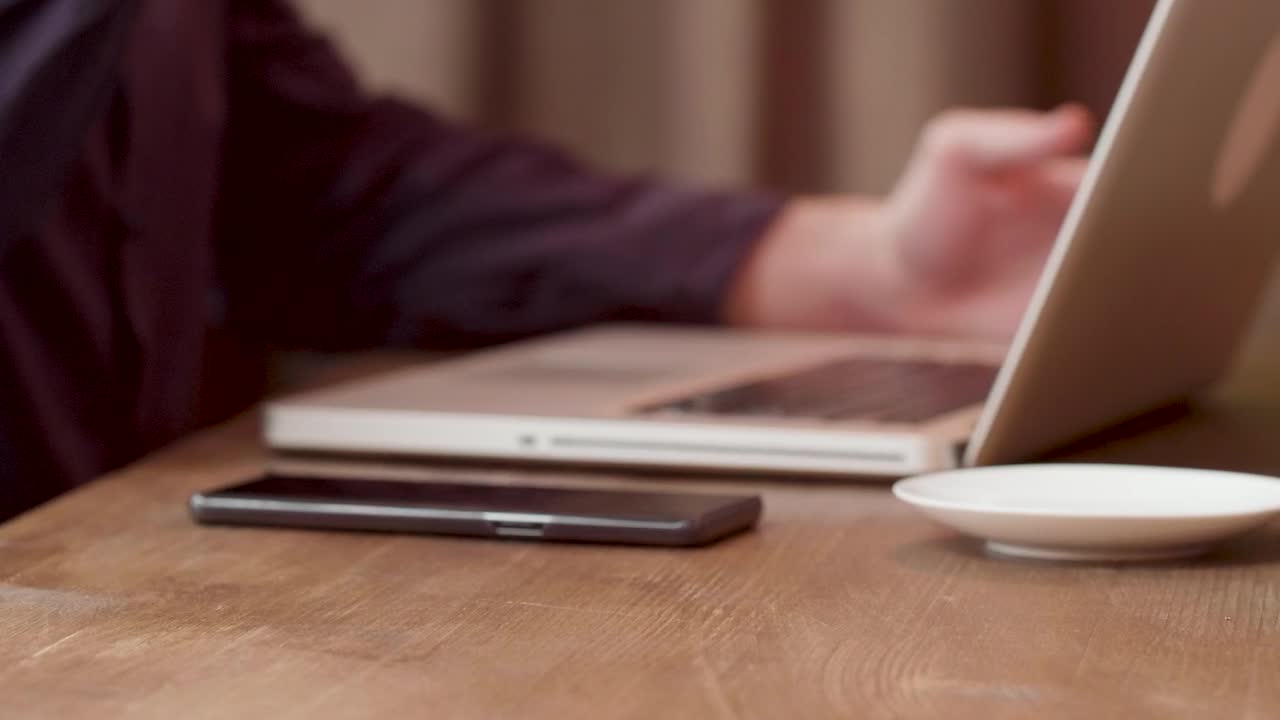 Stock Video Drinking Coffee And Paying With Mobile Phone Closeup Live Wallpaper For PC - Free Download