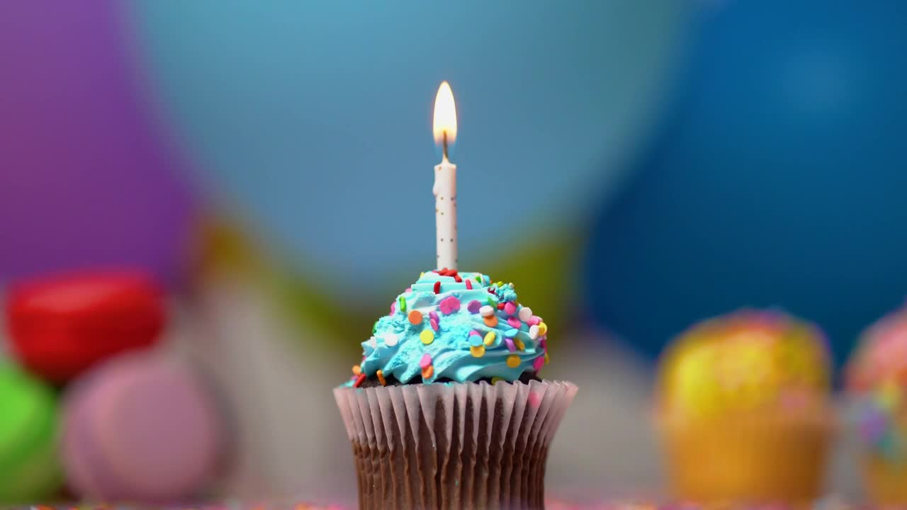 Stock Video Birthday Muffin With A Burning Candle Live Wallpaper For PC - Free Download