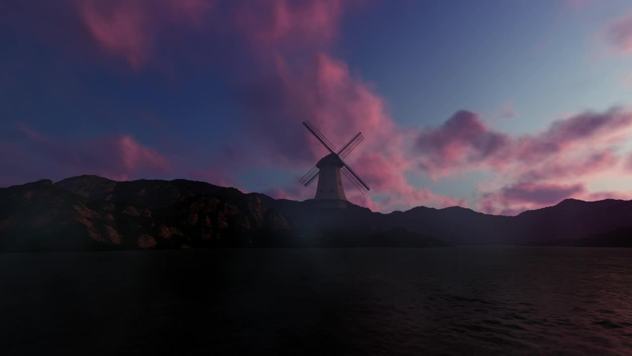 Free Stock Video Windmill In The Dusk Live Wallpaper - Free Download