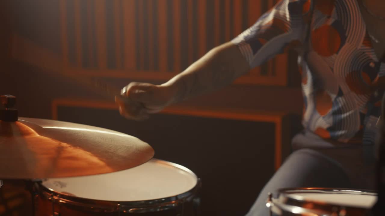 Stock Video Drummer Playing Drums On A Recording Live Wallpaper For PC - Free Download