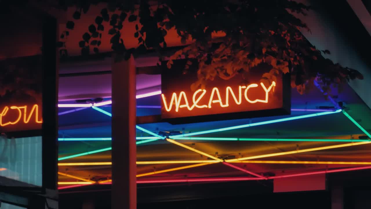 Stock Video Neon Lighting At A Hotel Entrance Live Wallpaper - Free Download