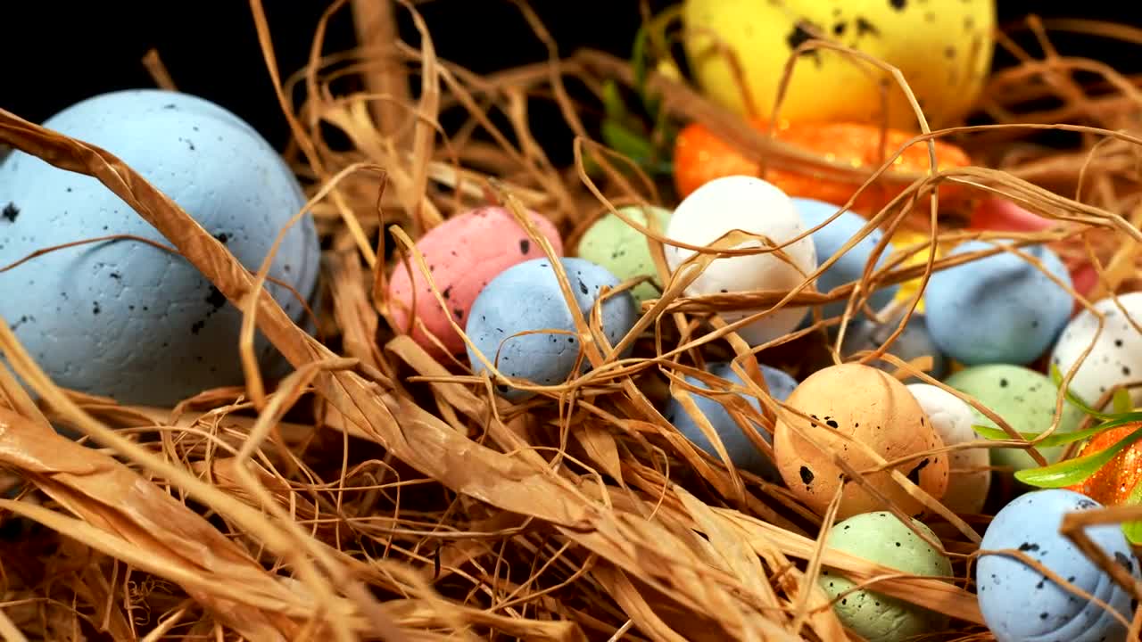 Free Video Stock traditional easter decoration with colorful eggs Live Wallpaper - Free Download