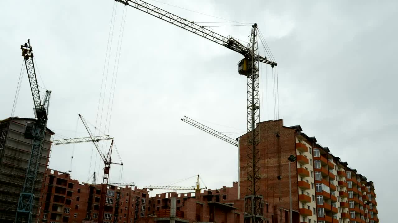 Free Stock Video Several Cranes At A Construction Site Live Wallpaper - Free Download