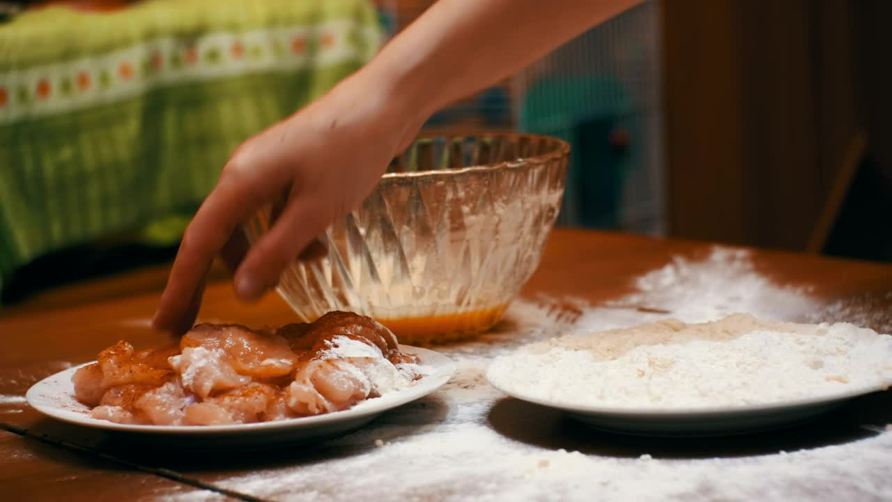 Stock Video Meat Breaded With Flou Animated Wallpaper - Free Download