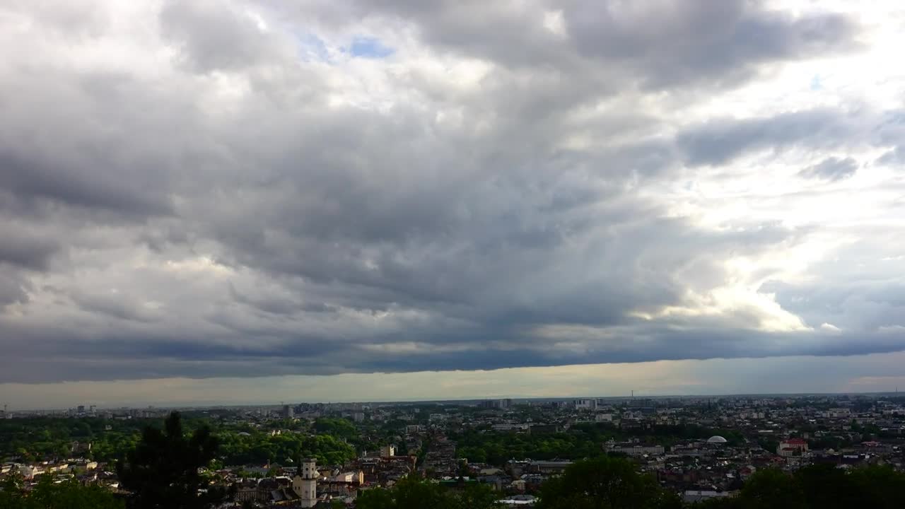 Free Video Stock thick clouds over a large city  largeLive Wallpaper - Free Download