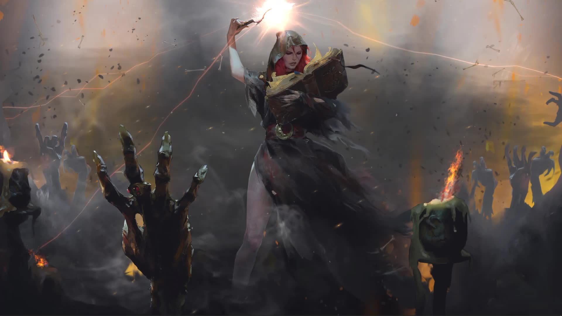 Dark Fantasy Apprentice Necromancer Girl Live Wallpaper - Free Download
