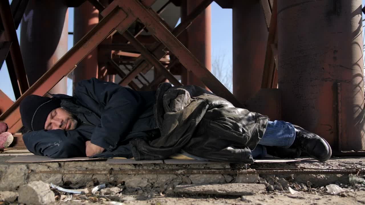 Stock Video Homeless Man Sleeping Outdoors Animated Wallpaper - Free Download