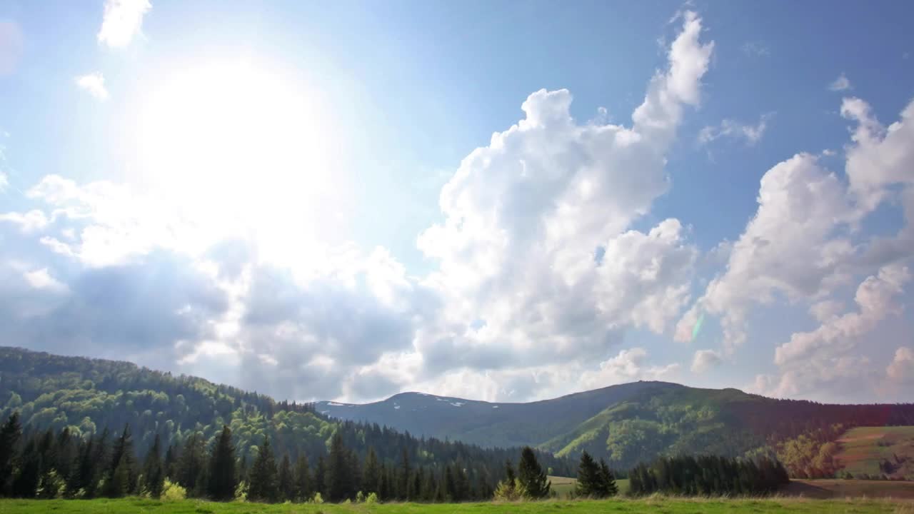 Stock Video Beautiful Sky With White Clouds Over The Forests Live Wallpaper For PC - Free Download