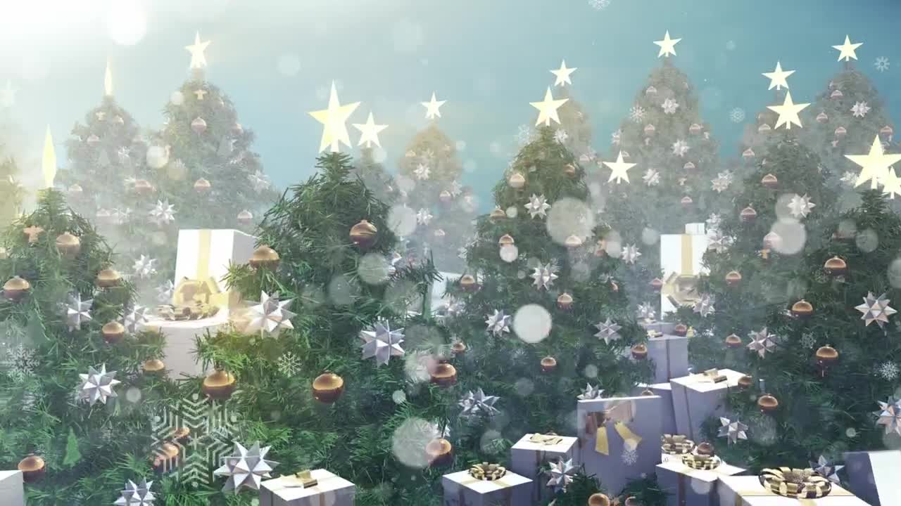 Video Stock Christmas Trees With Gifts In White Boxes D Live Wallpaper For PC - Free Download