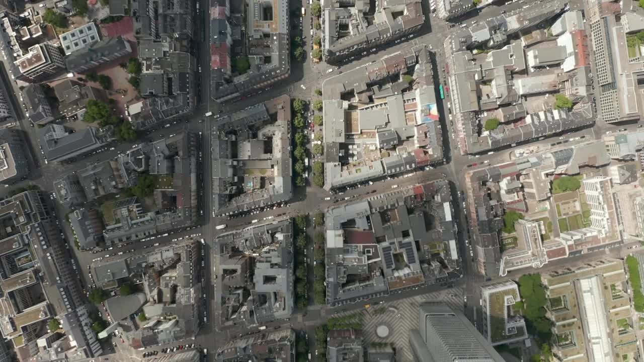 Free Video Stock top aerial view of city blocks in frankfurt Live Wallpaper - Free Download