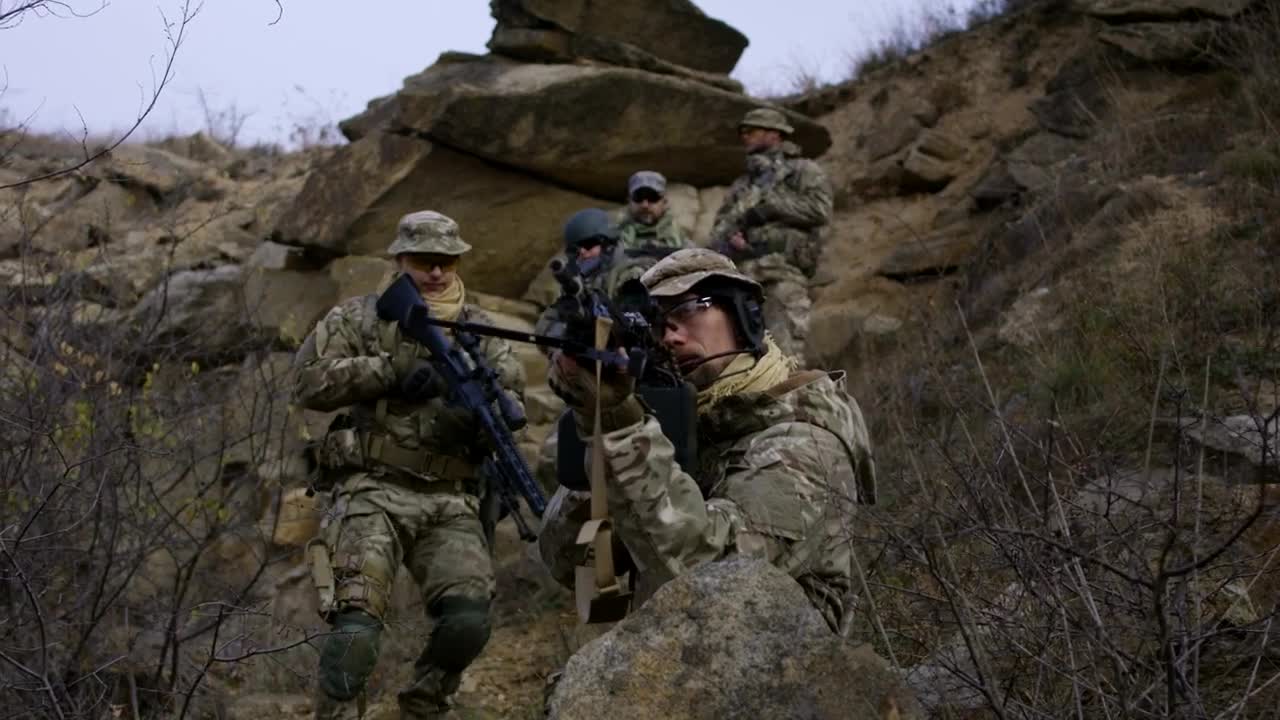 Free Video Stock Soldier Patrol Going Down The Hill Live Wallpaper - Free Download