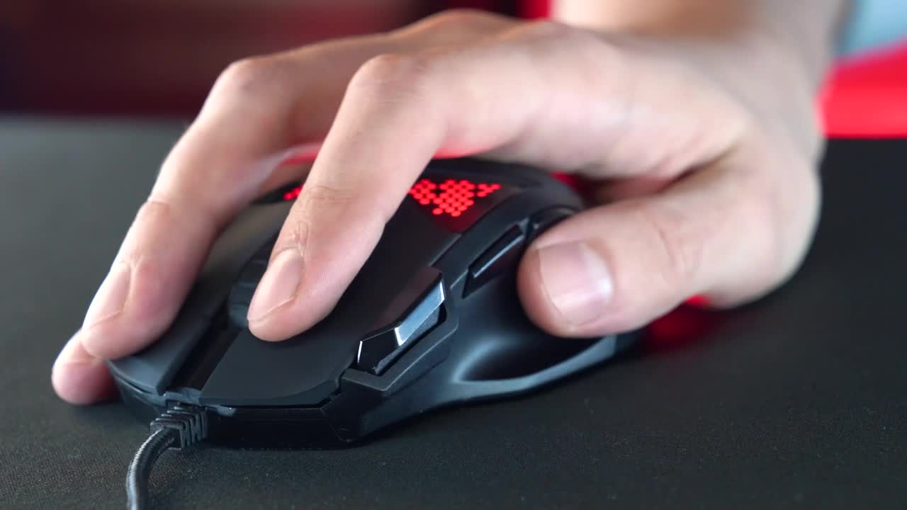 Stock Video Hand Using A Gaming Mouse With Rgb Neon Lightings Live Wallpaper For PC - Free Download
