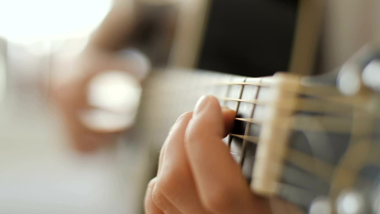 Stock Video Hands Playing An Acoustic Guitar Animated Wallpaper - Free Download
