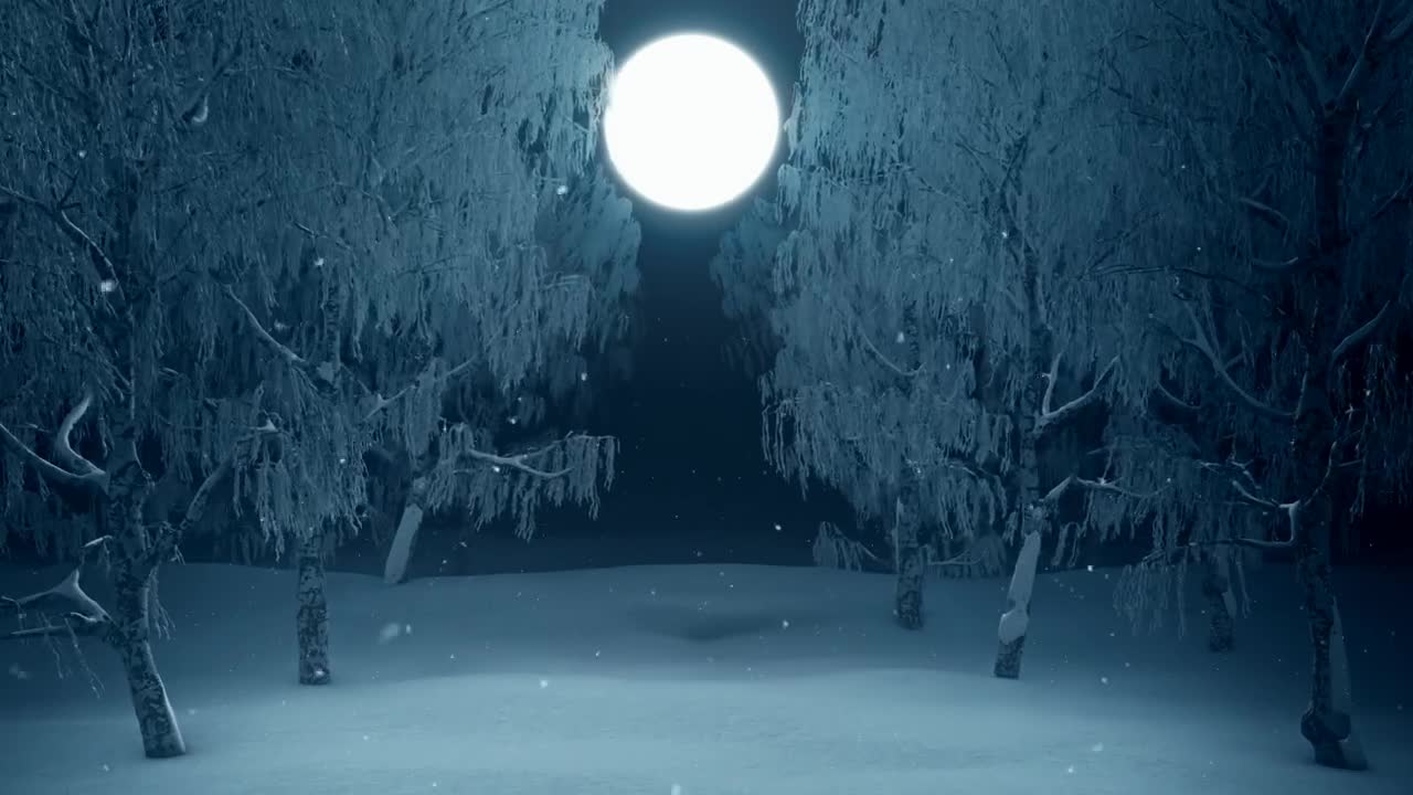 Stock Footage Walking In The Winter Forest Towards The Full Moon Live Wallpaper - Free Download